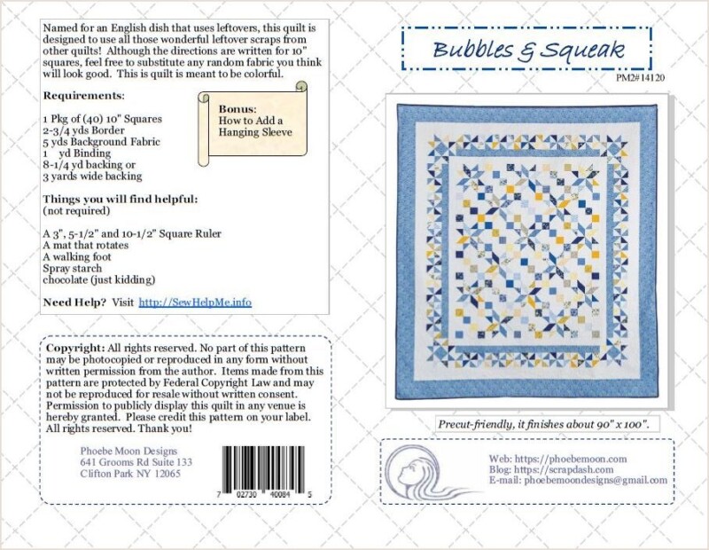 Bubble and Squeak Quilt Pattern Cover