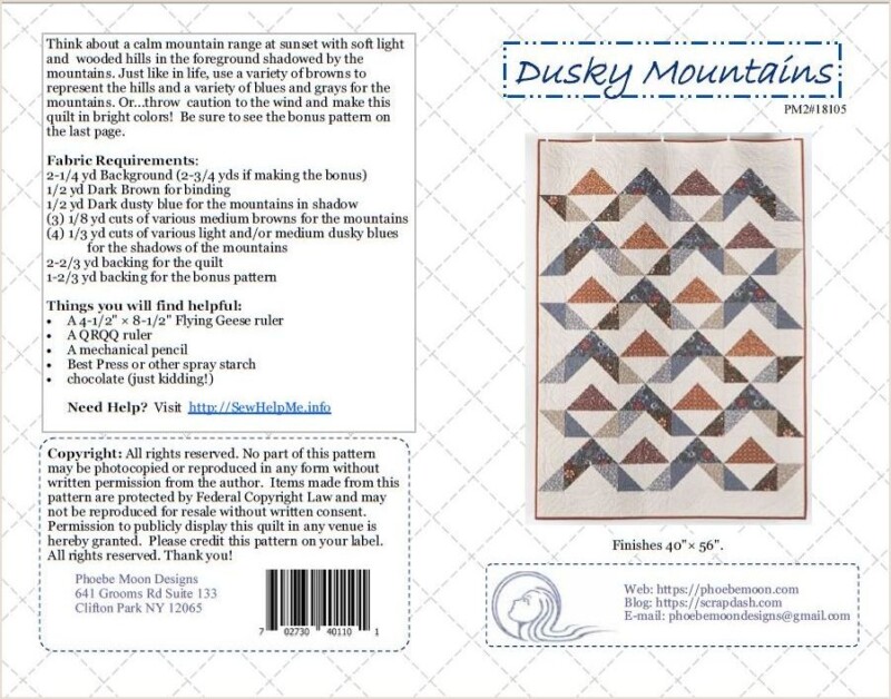 Dusky Mountains Quilt Pattern Cover