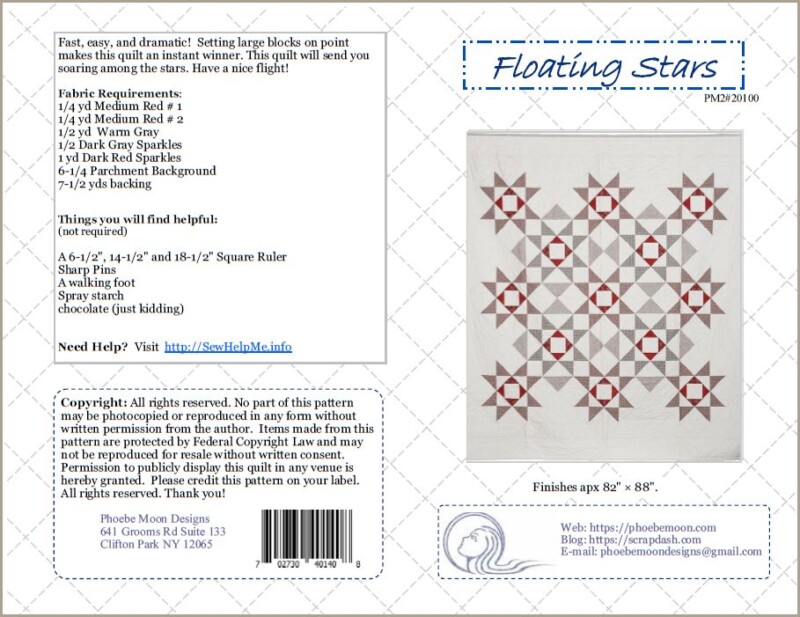Floating Stars Quilt Pattern Cover