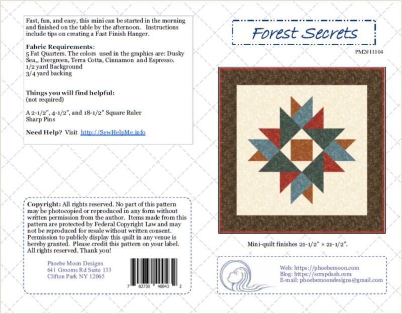 Forest Secrets Quilt Pattern Cover