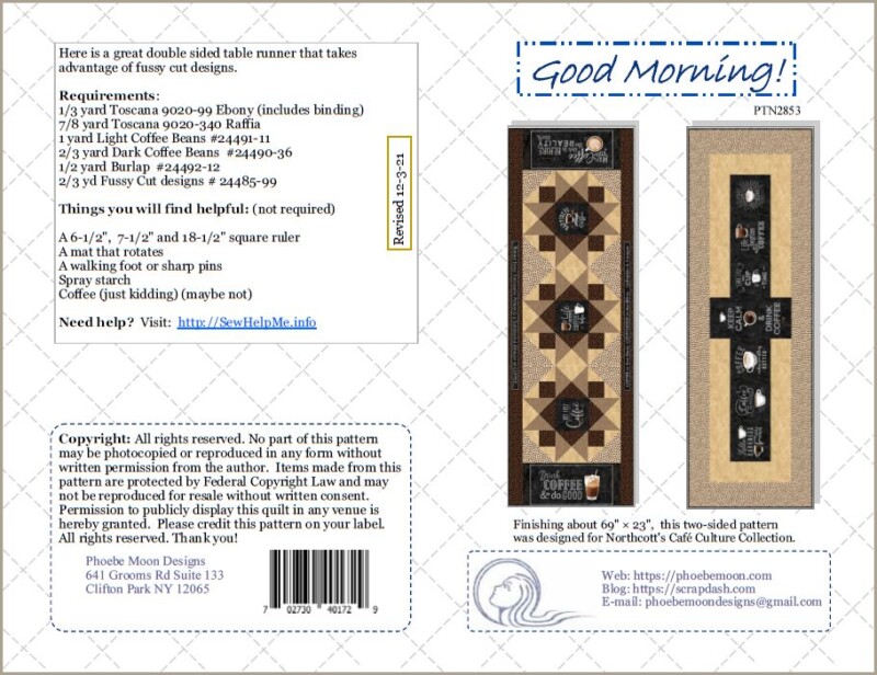 Good Morning Table Runner Pattern Cover