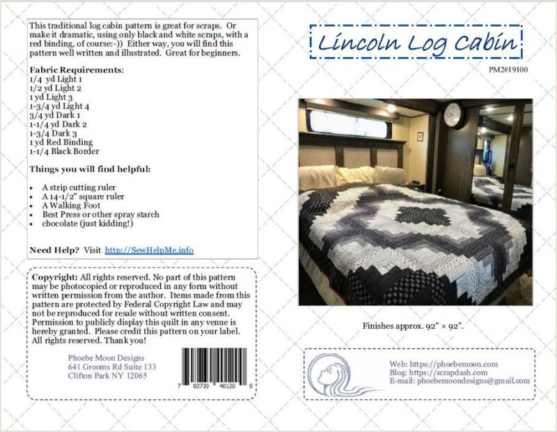 Lincoln Log Cabin Quilt Pattern Cover