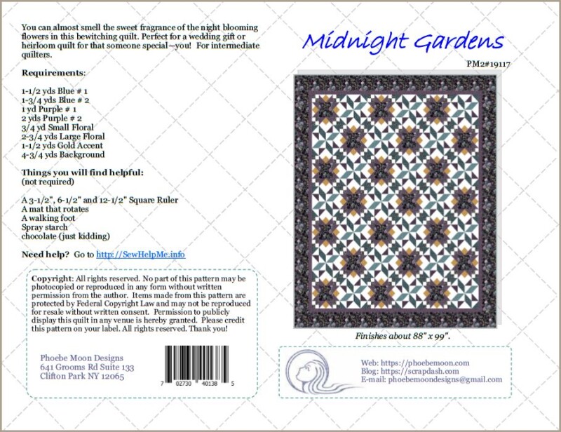 Midnight Gardens Quilt Pattern Cover