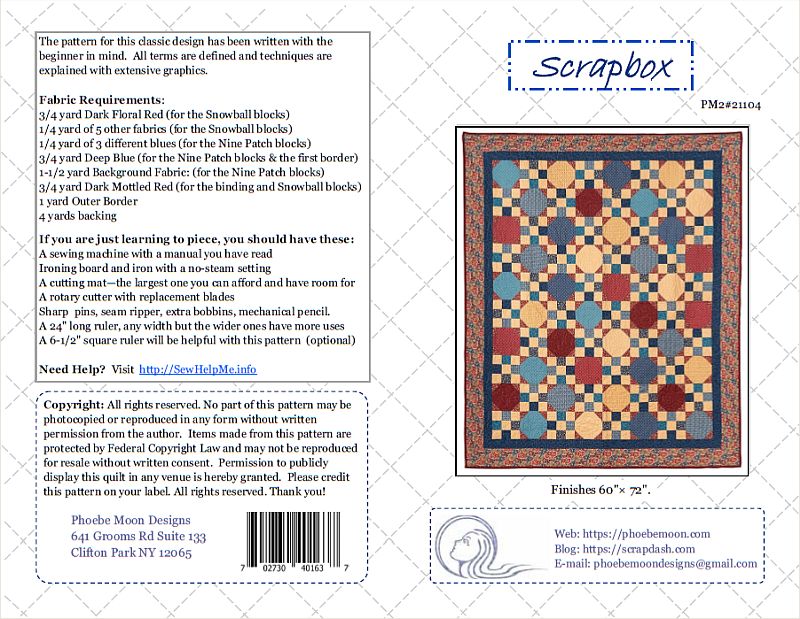PhoebeMoon Quilt Designs ⋆ Scrapbox Beginner Quilt Pattern