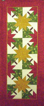 This Christmas Stars Table Runner was made using Foundation PIecing