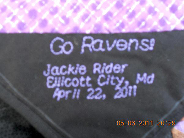 Go Ravens! Quilt Label by Jackie Rider