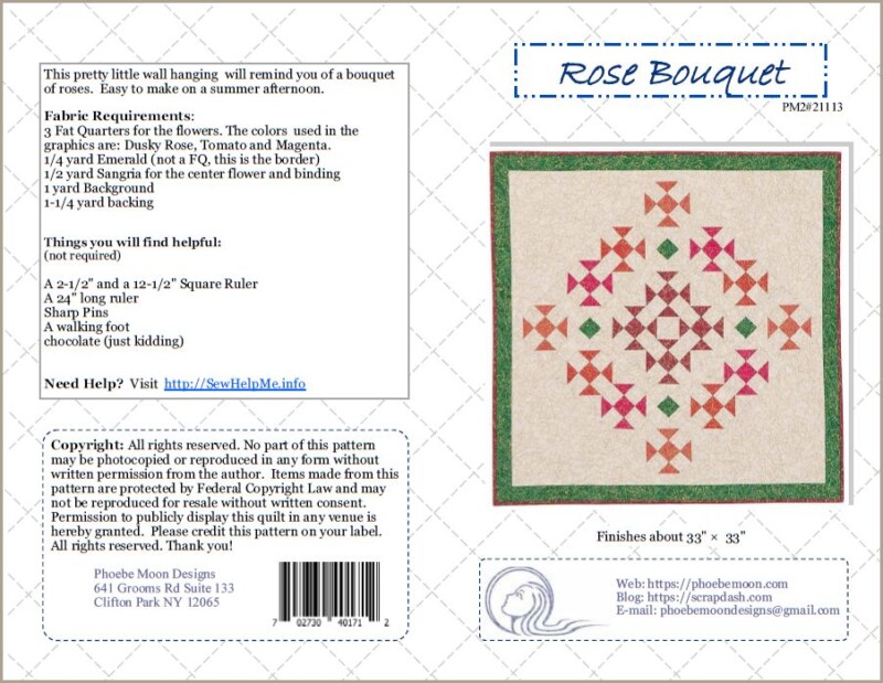 Rose Bouquet Quilt Pattern Cover