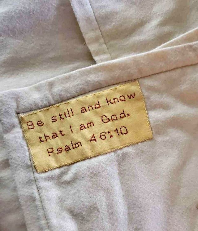 Quilt Label with bible verse