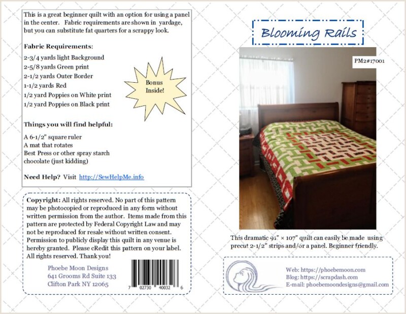 Blooming Rails Quilt Pattern Cover