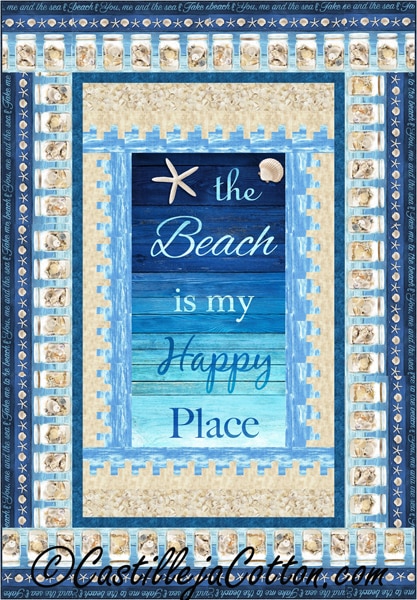 The Beach is My Happy Place Panel Quilt