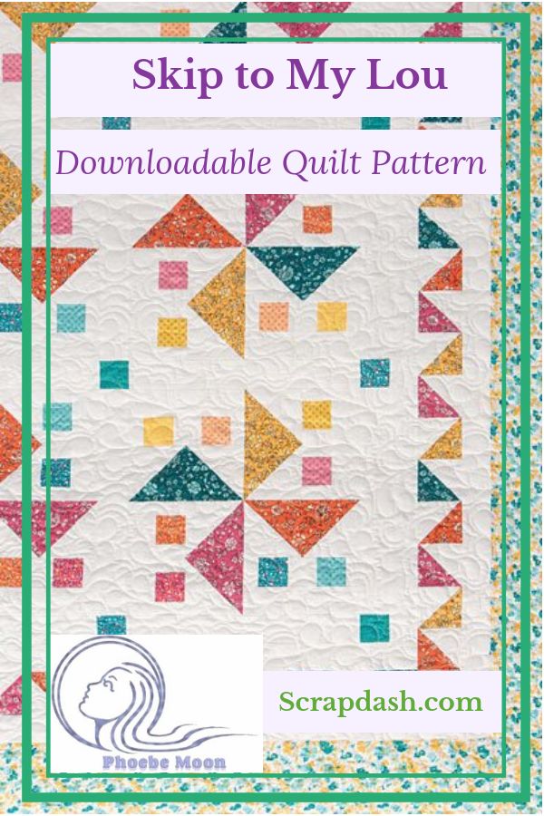 Skip to My Lou Queen Quilt Pattern Pin