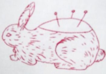 Redwork Rabbit Pincushion