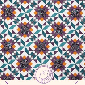 Midnight Garden Queen Quilt Pattern Pin