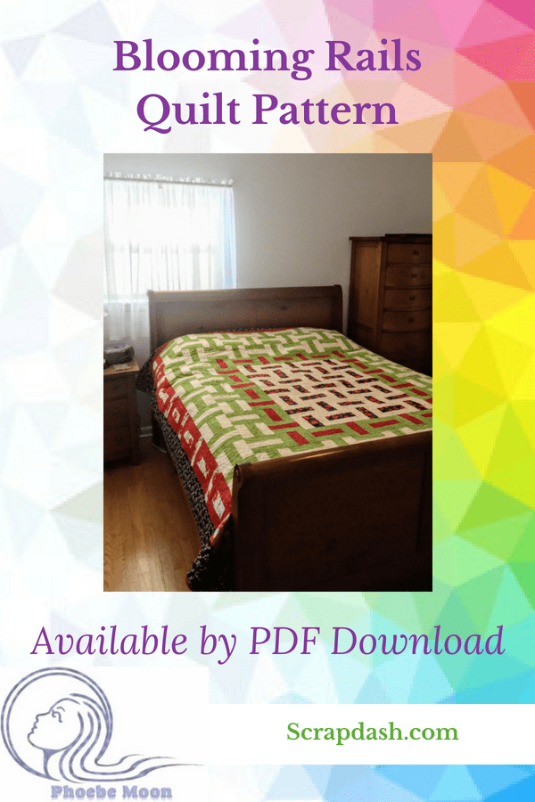 Blooming Rails Quilt Pattern Pin