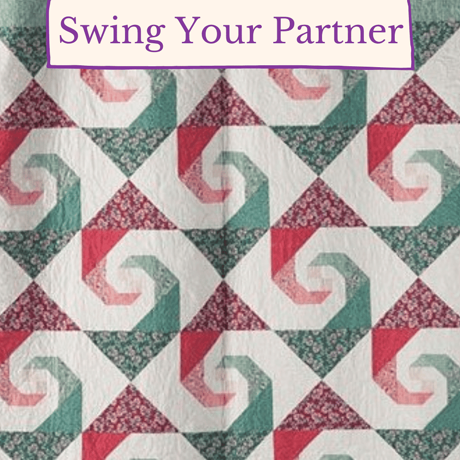 Swing Your Partner Quilt Pattern Pin