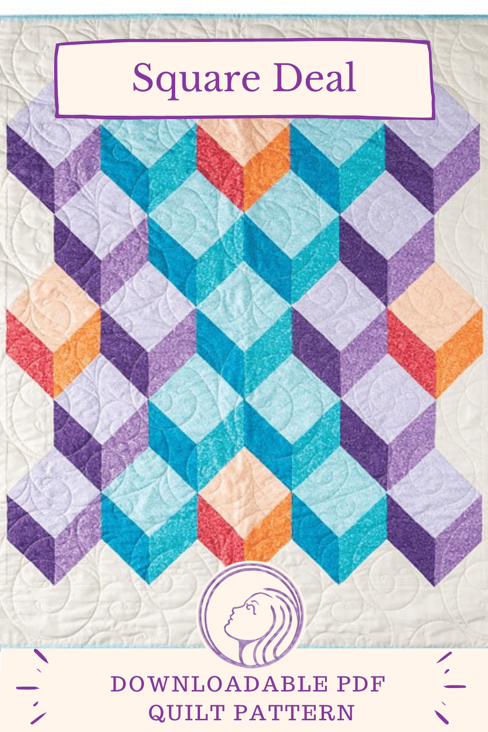 Square Deal Quilt Pattern Pin