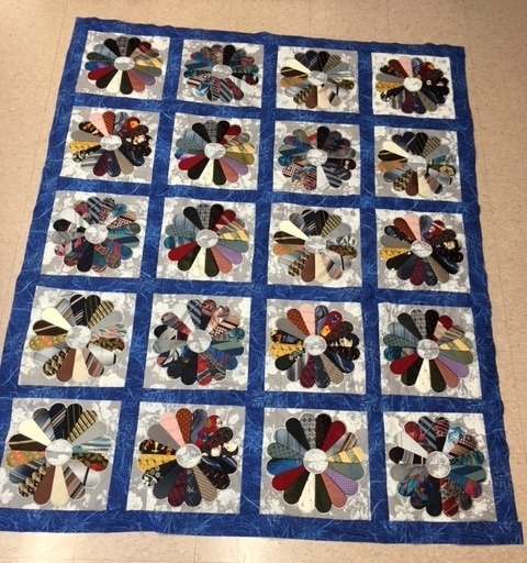 Pam R made this quilt out of mens ties