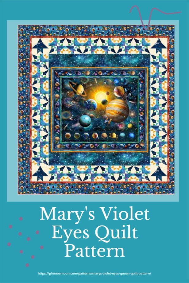 Mary's Violet Eyes Quilt Pattern Pin