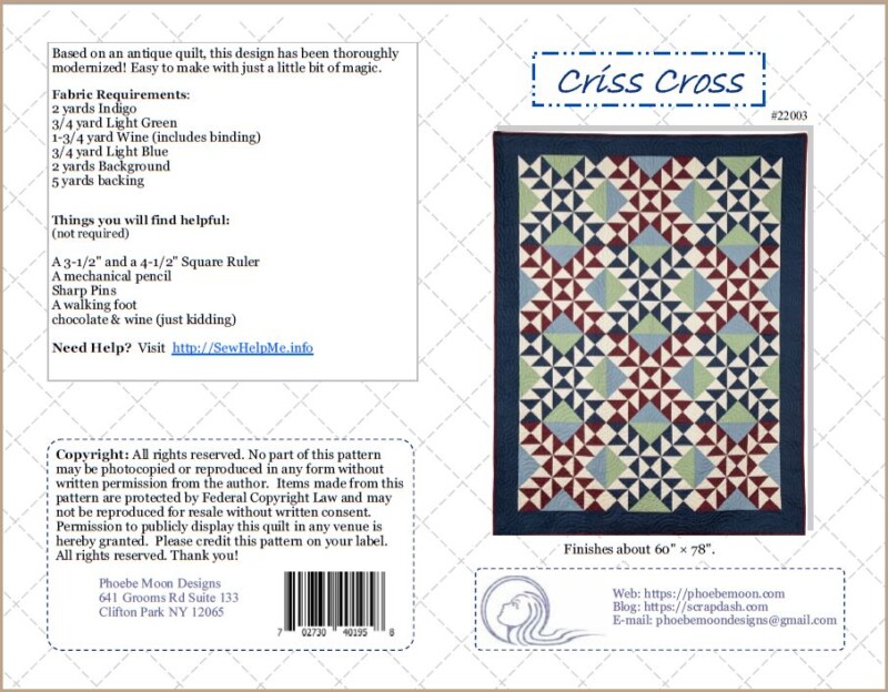 Criss-Cross Quilt Pattern ⋆ Phoebe Moon Quilt Designs