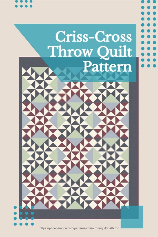 Criss-Cross Throw Quilt Pattern Pin
