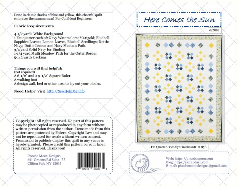 Here Comes the Sun Pattern Cover