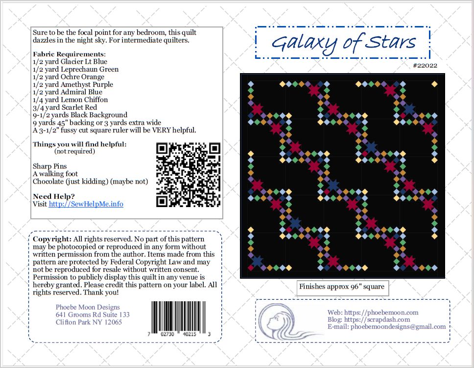 Galaxy of Stars Quilt Pattern Cover