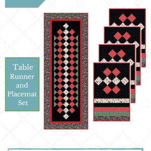 The Black Pearl Table Runner and Placemat Set Quilt Pattern has a Kit at Connecting Threads