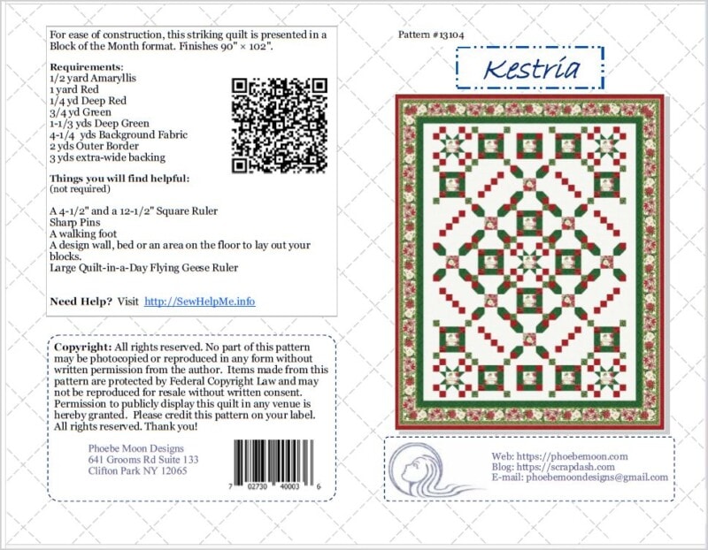 Cover of Kestria Quilt Pattern