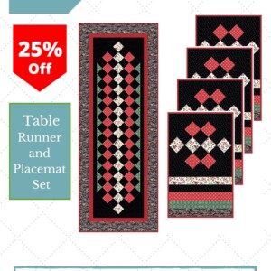 Black Pearl Table Runner and Placemat Set