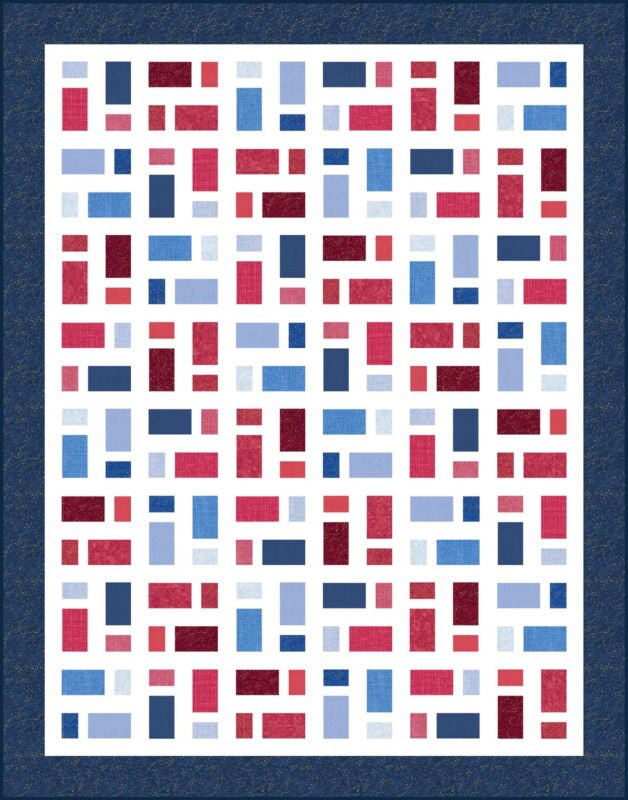 Matchstick Men Quilt done in Liberty colors