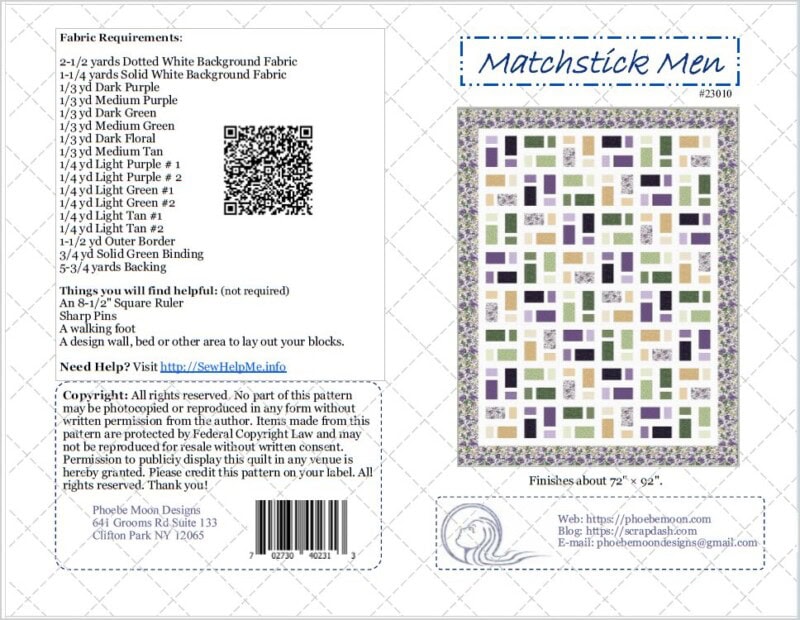 Matchstick Men Quilt Pattern Cover