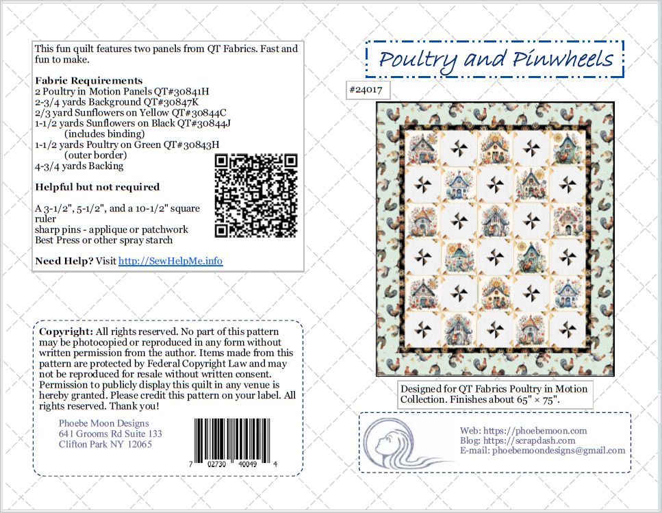 Poultry and Pinwheels Quilt Pattern Cover