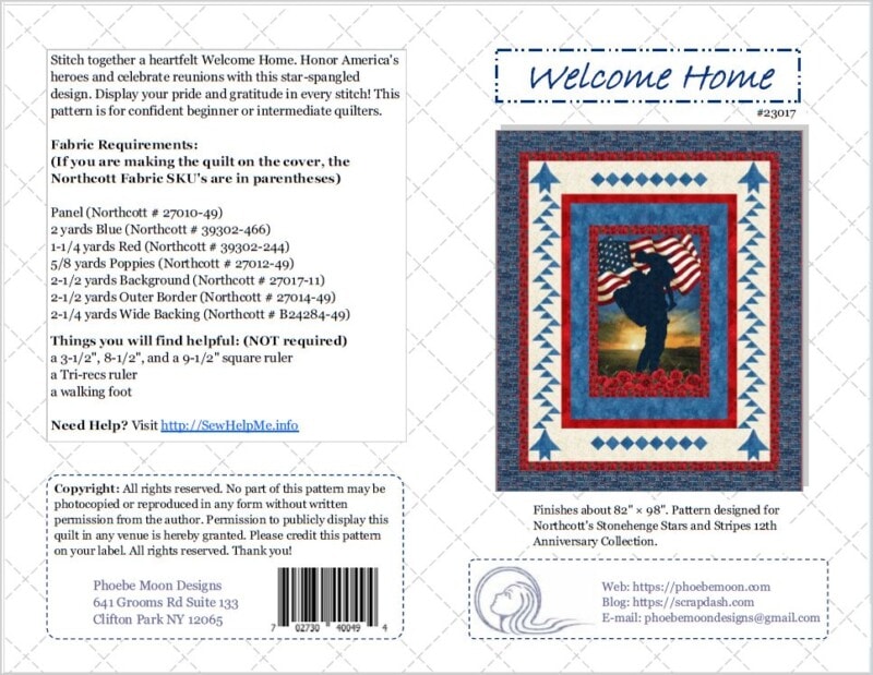 Welcome Home Quilt Pattern Cover