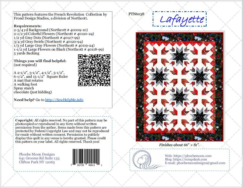 Lafayette Quilt Pattern Cover